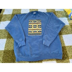 Oneita Power Sweats Oregon Native Traditions Graphic Sweatshirt XL Blue Pullover